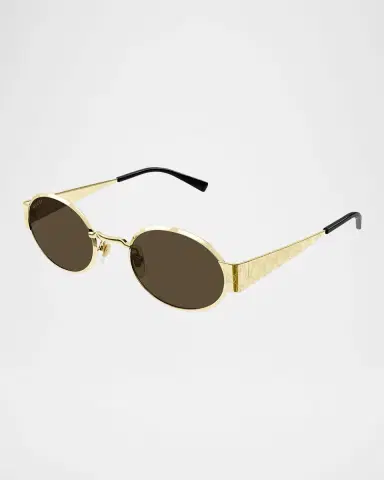 Gucci GG Monogram Metal Oval Sunglasses | Thumbnail 2