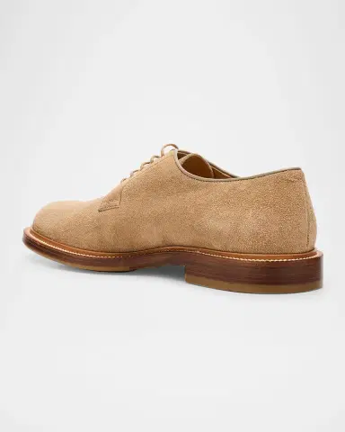 Brunello Cucinelli Men's Suede Derby Shoes | Thumbnail 2