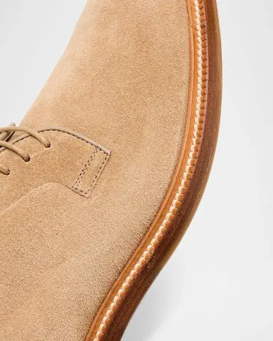 Brunello Cucinelli Men's Suede Derby Shoes | Thumbnail 3