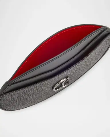 Christian Louboutin Men's Mooncrest Galet Leather Card Holder | Thumbnail 4 Christian Louboutin Men's Mooncrest Galet Leather Card Holder | Thumbnail 4