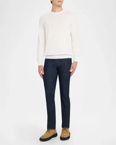 Canali Men 's Cotton Tipped Crewneck Sweater | Thumbnail 2
