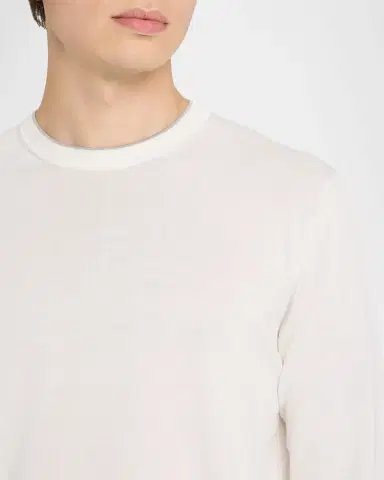 Canali Men 's Cotton Tipped Crewneck Sweater | Thumbnail 5
