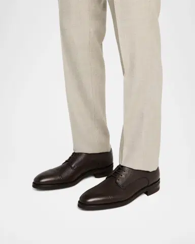 Bally Men's Scrivas Leather Cap-Toe Derby Shoes | Thumbnail 2