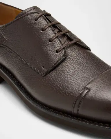Bally Men's Scrivas Leather Cap-Toe Derby Shoes | Thumbnail 5