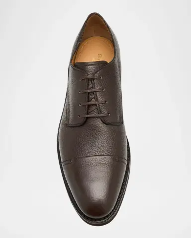 Bally Men's Scrivas Leather Cap-Toe Derby Shoes | Thumbnail 6