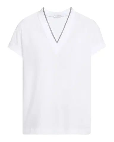 Brunello Cucinelli Monili V-Neck Short-Sleeve Cotton Jersey T-Shirt | Thumbnail 1