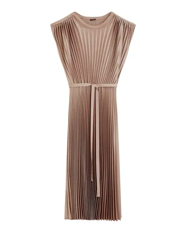 Volta Sleeveless Plisse Midi Dress