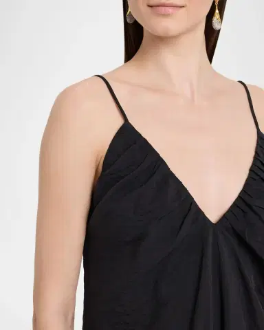 Les Coyotes De Paris Hammered Silk V-Neck Strappy Dress | Thumbnail 5
