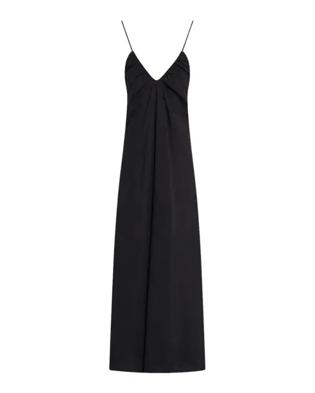 Les Coyotes De Paris Hammered Silk V-Neck Strappy Dress