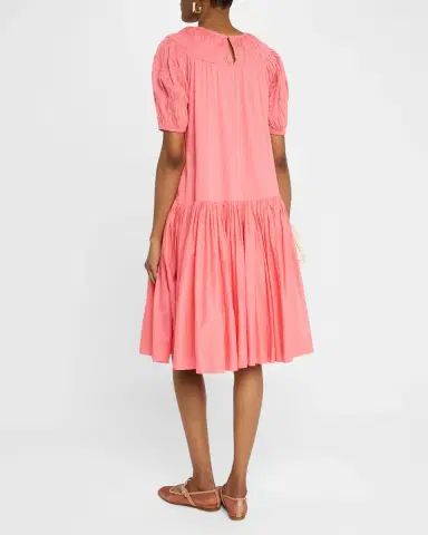 Merlette Maigret Ruched Puff-Sleeve Cotton Dress | Thumbnail 2 Merlette Maigret Ruched Puff-Sleeve Cotton Dress | Thumbnail 2