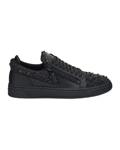 Giuseppe Zanotti Men's Alicante Leather and Crystal Low-Top Sneakers | Thumbnail 1 Giuseppe Zanotti Men's Alicante Leather and Crystal Low-Top Sneakers | Thumbnail 1