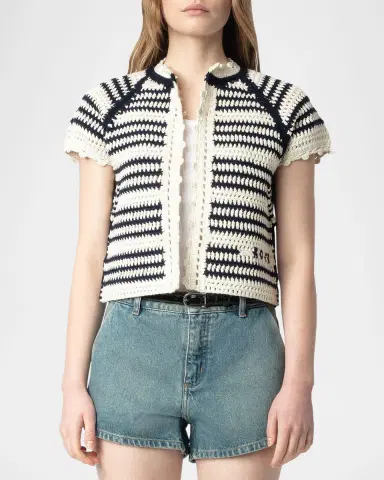 Zadig & Voltaire Zelie Open Crochet Cardigan | Thumbnail 4