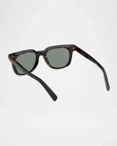 Zegna Men's Square Acetate Sunglasses | Thumbnail 2