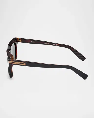 Zegna Men's Square Acetate Sunglasses | Thumbnail 4