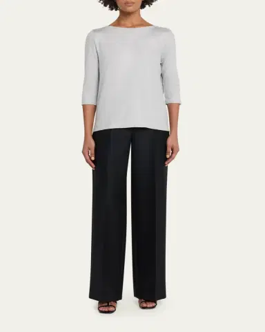 MAJESTIC FILATURES Soft Touch 3/4-Sleeve Metallic Jersey T-Shirt | Thumbnail 6