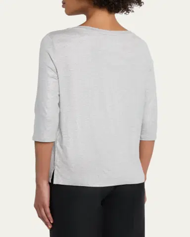 MAJESTIC FILATURES Soft Touch 3/4-Sleeve Metallic Jersey T-Shirt | Thumbnail 7