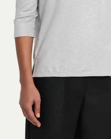 MAJESTIC FILATURES Soft Touch 3/4-Sleeve Metallic Jersey T-Shirt | Thumbnail 9