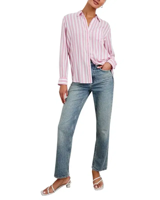 Rails Wren Striped Button-Front Shirt