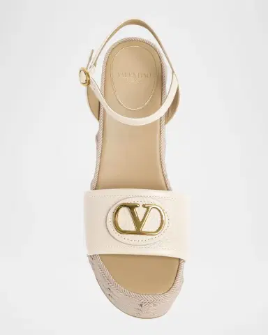 Valentino Garavani VLogo Leather Medallion Wedge Espadrilles | Thumbnail 4 Valentino Garavani VLogo Leather Medallion Wedge Espadrilles | Thumbnail 4