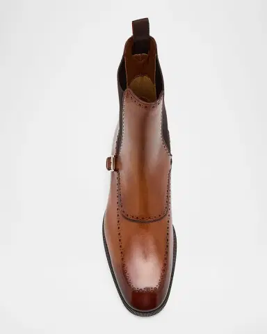 Christian Louboutin Men's Sartosea Brogue Patina Leather Chelsea Boots | Thumbnail 5 Christian Louboutin Men's Sartosea Brogue Patina Leather Chelsea Boots | Thumbnail 5