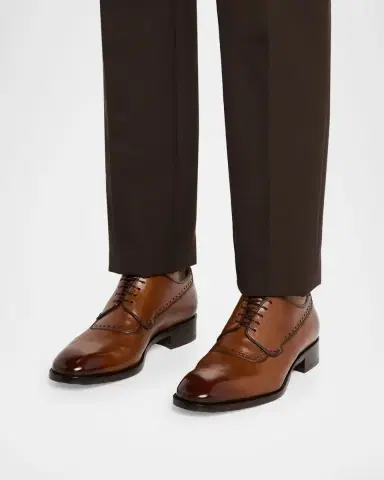 Christian Louboutin Men's Sartoby Brogue Leather Derby Shoes | Thumbnail 2