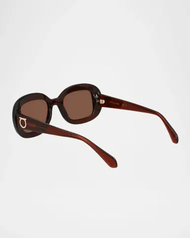 Ferragamo Gancino Oval Acetate Sunglasses | Thumbnail 7 Ferragamo Gancino Oval Acetate Sunglasses | Thumbnail 7