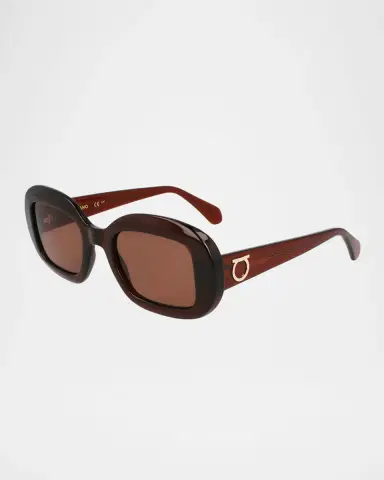 Ferragamo Gancino Oval Acetate Sunglasses | Thumbnail 8 Ferragamo Gancino Oval Acetate Sunglasses | Thumbnail 8