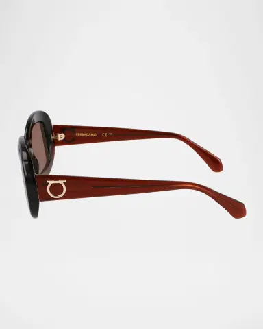 Ferragamo Gancino Oval Acetate Sunglasses | Thumbnail 9 Ferragamo Gancino Oval Acetate Sunglasses | Thumbnail 9
