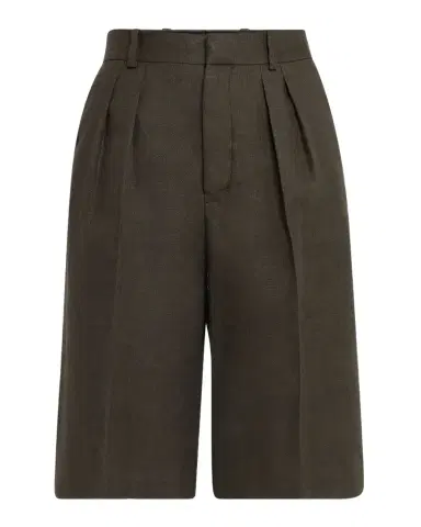 Loro Piana Digby Pleated Structured Linen Wool Bermuda Shorts | Thumbnail 1