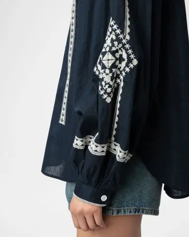 Zadig & Voltaire Tigy Kozak Embroidered Blouse | Thumbnail 4