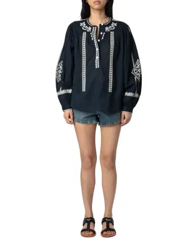 Zadig & Voltaire Tigy Kozak Embroidered Blouse | Thumbnail 1