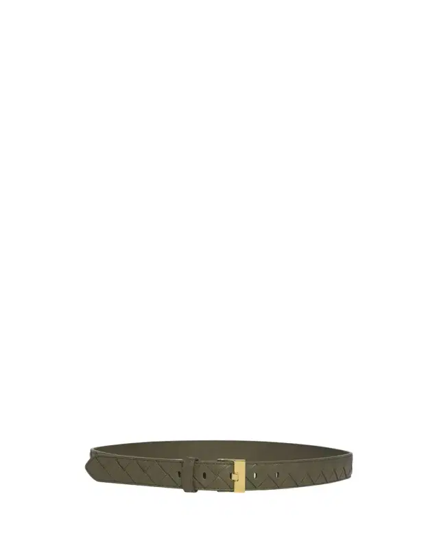 Bottega Veneta Watch-Buckle Intrecciato Leather Belt