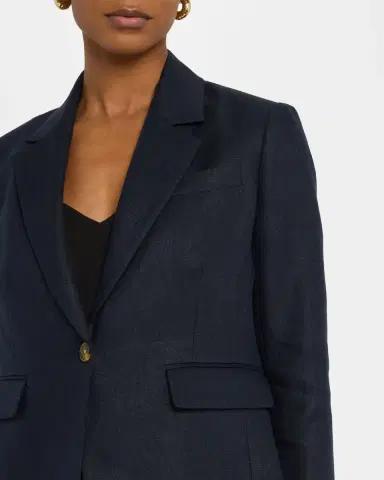 Argent Single-Button Basketweave Linen Blazer | Thumbnail 5 Argent Single-Button Basketweave Linen Blazer | Thumbnail 5