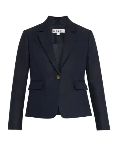Argent Single-Button Basketweave Linen Blazer | Thumbnail 1 Argent Single-Button Basketweave Linen Blazer | Thumbnail 1