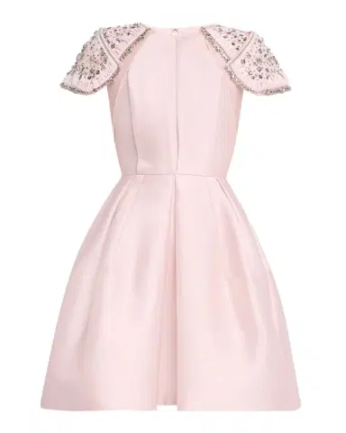 Dice Kayek Embroidered-Shoulder Fit-&-Flare Dress | Thumbnail 1