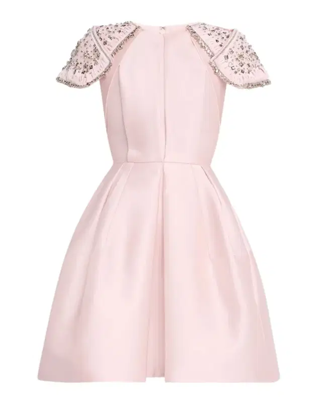Embroidered-Shoulder Fit-&-Flare Dress
