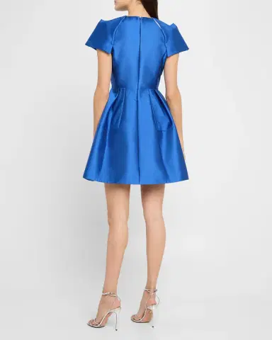 Dice Kayek Floral Embroidered Pleated Mini Dress | Thumbnail 2