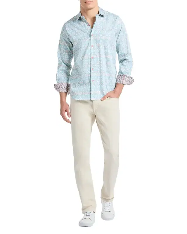 Men 's Mariage Cotton-Stretch Sport Shirt