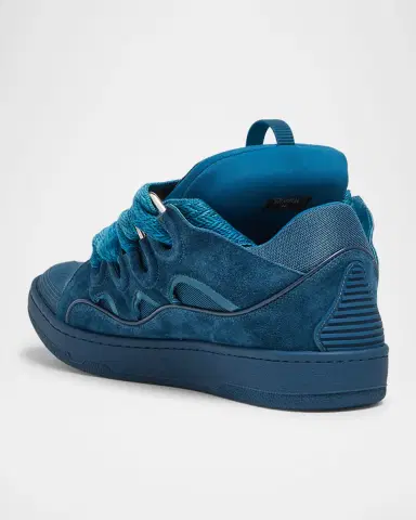 Lanvin Men's Curb Suede Low-Top Sneakers | Thumbnail 2 Lanvin Men's Curb Suede Low-Top Sneakers | Thumbnail 2