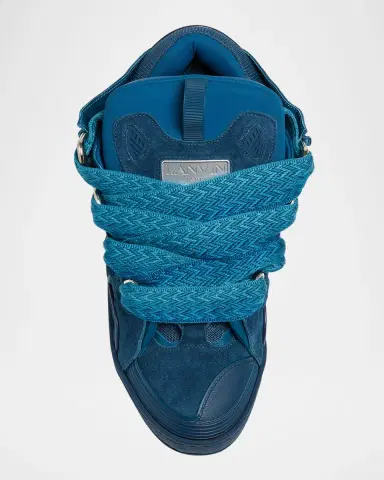 Lanvin Men's Curb Suede Low-Top Sneakers | Thumbnail 4 Lanvin Men's Curb Suede Low-Top Sneakers | Thumbnail 4