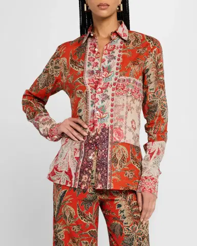 Pierre-Louis Mascia Floral-Print Cotton Top | Thumbnail 4