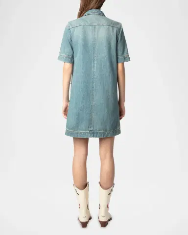 Zadig & Voltaire Record Denim Mini Dress | Thumbnail 3