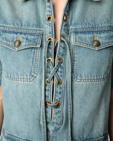 Zadig & Voltaire Record Denim Mini Dress | Thumbnail 5
