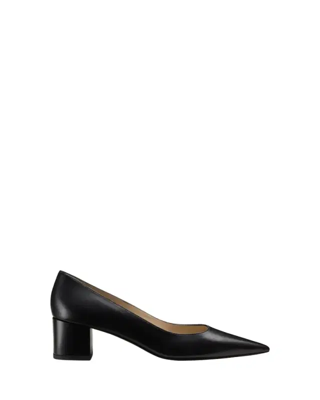 Stuart Weitzman Stuart Leather Block-Heel Pumps
