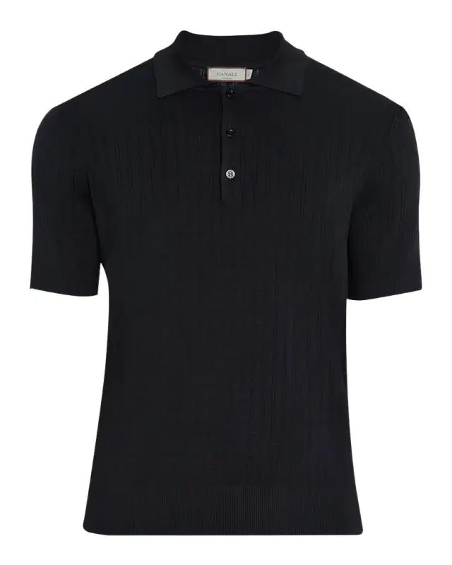 Men 's Grid Jacquard Polo Sweater