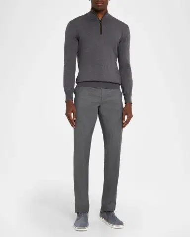 Ferragamo Men's Alfie Suede Gancini Stamp Slip-On Sneakers | Thumbnail 3