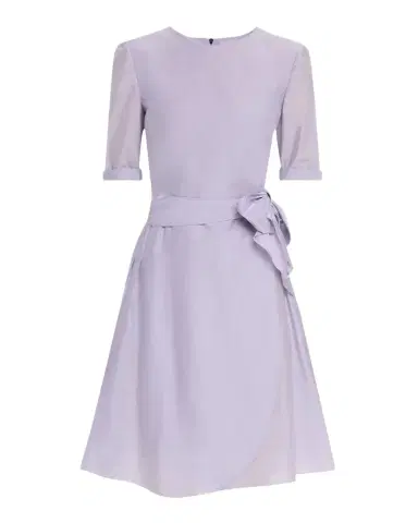 Emporio Armani Pleated A-Line Muslin Mini Dress | Thumbnail 1 Emporio Armani Pleated A-Line Muslin Mini Dress | Thumbnail 1