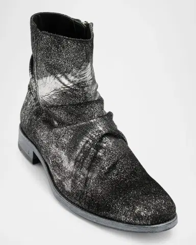 JOHN VARVATOS Men's Morrison Sharpei Foil-Sprayed Calf Hair Boots | Thumbnail 2 JOHN VARVATOS Men's Morrison Sharpei Foil-Sprayed Calf Hair Boots | Thumbnail 2