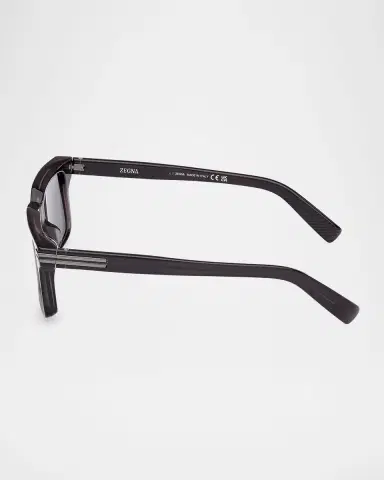 Zegna Men's Rectangle Acetate Sunglasses | Thumbnail 4 Zegna Men's Rectangle Acetate Sunglasses | Thumbnail 4