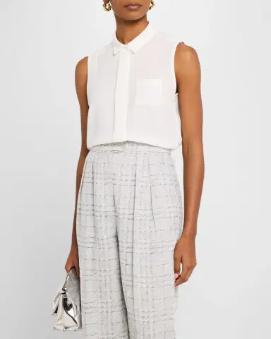 Emporio Armani Sleeveless Button-Down Blouse | Thumbnail 4